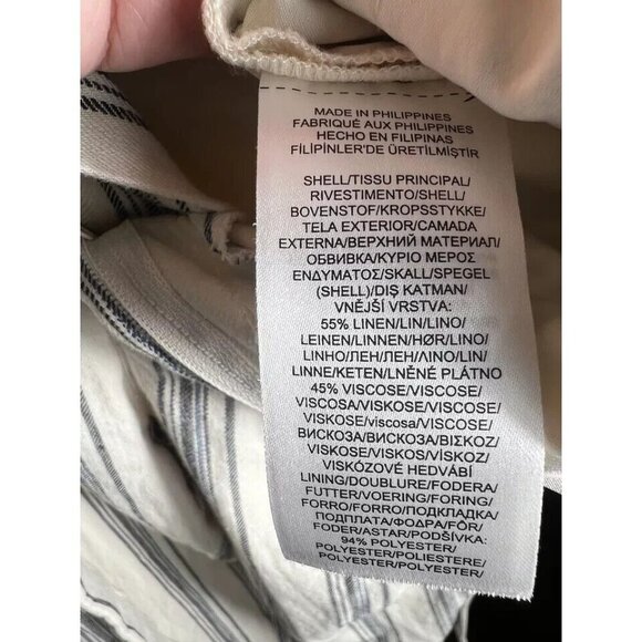 Lauren Ralph Lauren Striped Linen-Blend Pants Size 4P | Belted High-Waist | - Picture 12 of 13